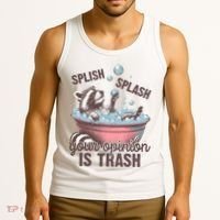 Splish Splash You Opinion Is Trash Funny Skunk Tank Top thumb 3