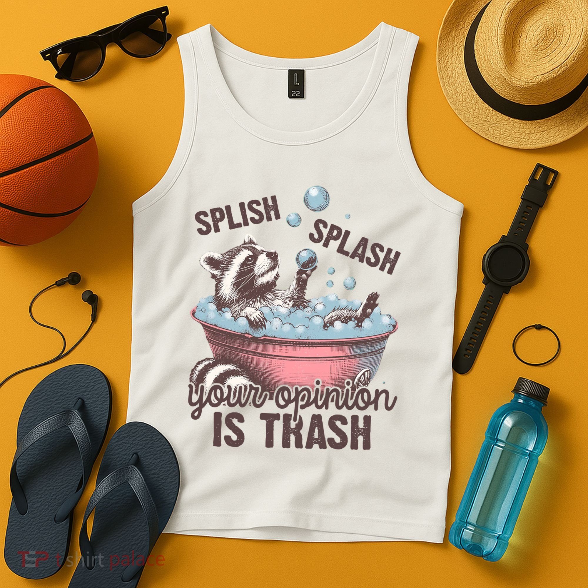 Splish Splash You Opinion Is Trash Funny Skunk Tank Top