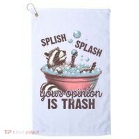 Splish Splash You Opinion Is Trash Funny Skunk Golf Towel thumb 0