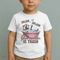 Splish Splash You Opinion Is Trash Funny Skunk Toddler T-Shirt thumb 2