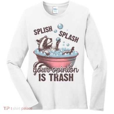 Splish Splash You Opinion Is Trash Funny Skunk Women's Long Sleeve Shirt