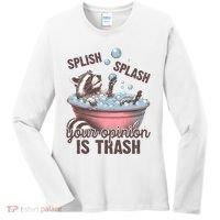 Splish Splash You Opinion Is Trash Funny Skunk Women's Long Sleeve Shirt thumb 0