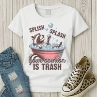 Splish Splash You Opinion Is Trash Funny Skunk Women's T-Shirt thumb 3