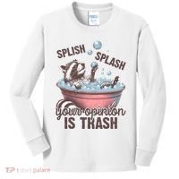 Splish Splash You Opinion Is Trash Funny Skunk Kids Long Sleeve Shirt thumb 0