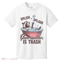 Splish Splash You Opinion Is Trash Funny Skunk Kids T-Shirt thumb 0