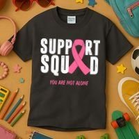 Support Squad You Are Not Alone Cancer Kids T-Shirt thumb 3