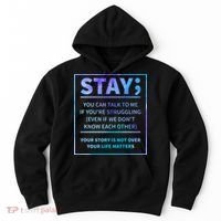 Stay Semicolon Your Life Matters Suicide Prevention Awareness Hoodie thumb 0