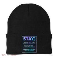 Stay Semicolon Your Life Matters Suicide Prevention Awareness Beanie thumb 0