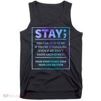 Stay Semicolon Your Life Matters Suicide Prevention Awareness Tank Top thumb 0
