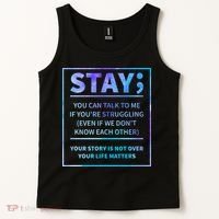 Stay Semicolon Your Life Matters Suicide Prevention Awareness Tank Top thumb 2