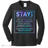 Stay Semicolon Your Life Matters Suicide Prevention Awareness Kids Long Sleeve Shirt thumb 0