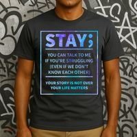 Stay Semicolon Your Life Matters Suicide Prevention Awareness T-Shirt thumb 3
