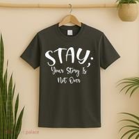 Stay Semicolon Your Story Is Not Over Suicide Prevention Awareness T-Shirt thumb 2