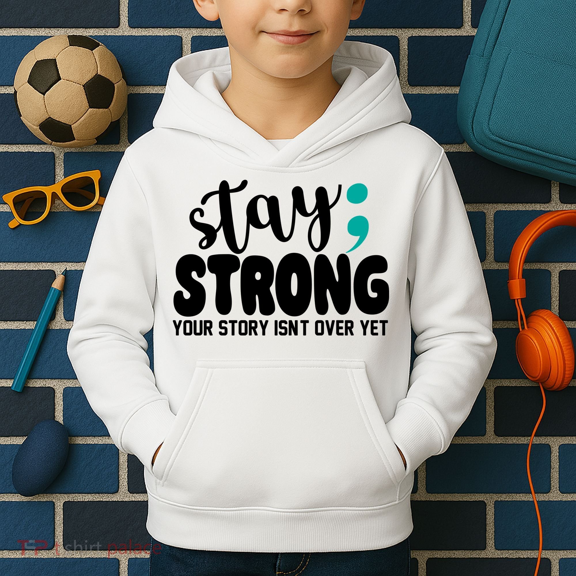 Stay Strong Your Story Isnt Over Yet Suicide Prevention Kids Hoodie