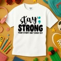 Stay Strong Your Story Isnt Over Yet Suicide Prevention Kids T-Shirt thumb 3