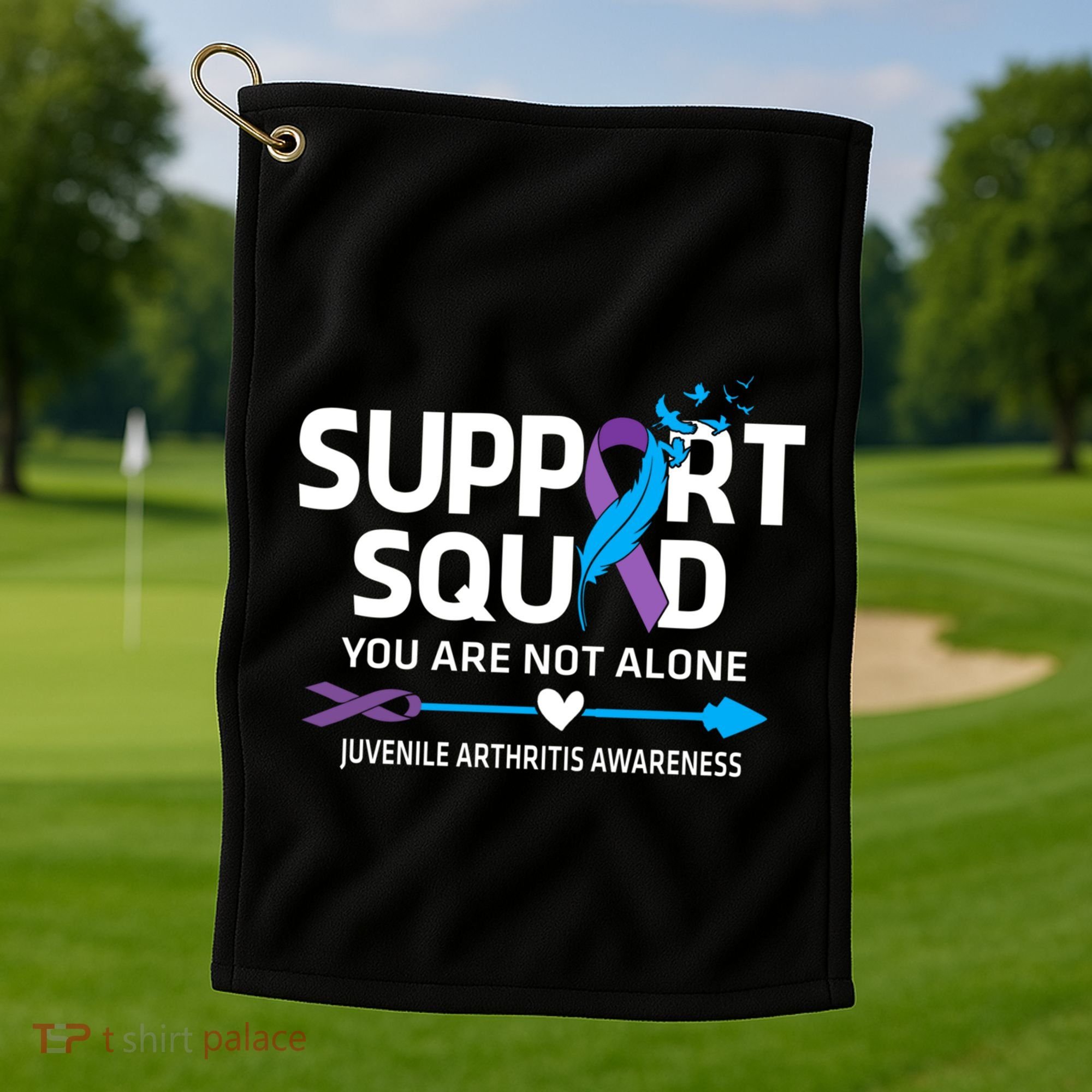 Support Squad You Are Not Alone Juvenile Arthritis Awareness Gift Golf Towel