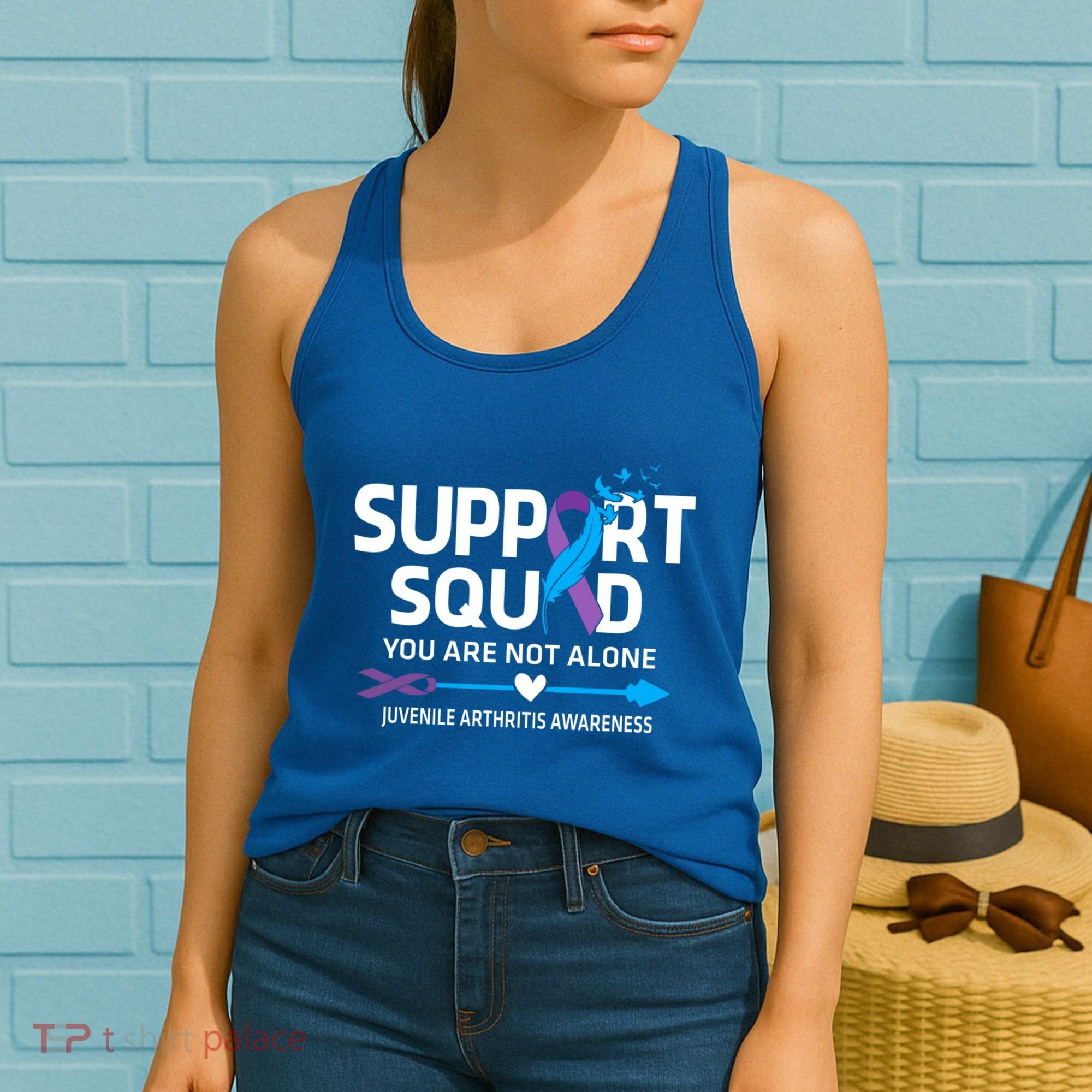 Support Squad You Are Not Alone Juvenile Arthritis Awareness Gift Women's Tank Top