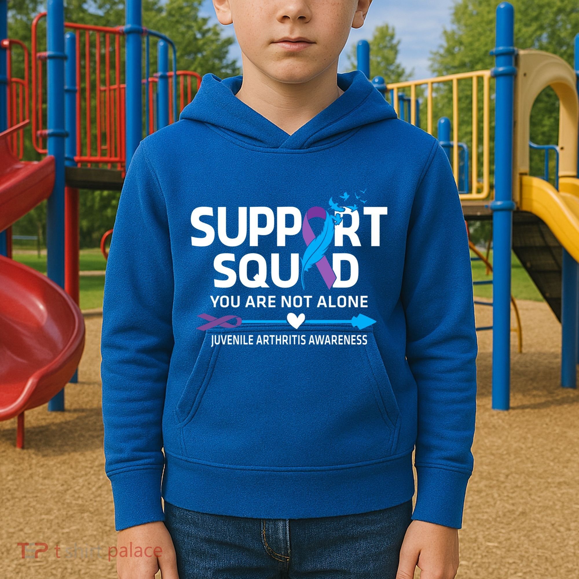 Support Squad You Are Not Alone Juvenile Arthritis Awareness Gift Kids Hoodie