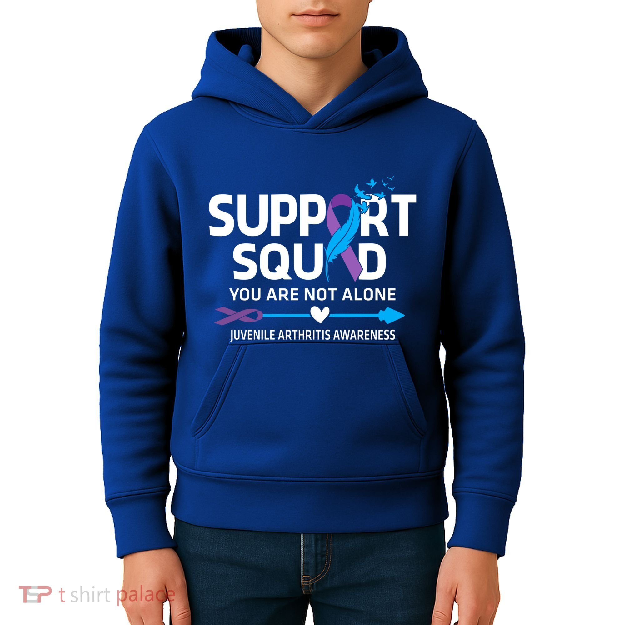Support Squad You Are Not Alone Juvenile Arthritis Awareness Gift Kids Hoodie