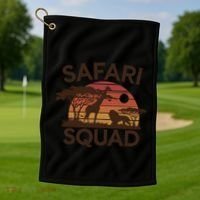 Safari Squad Zoo Family Matching Gift Golf Towel thumb 1