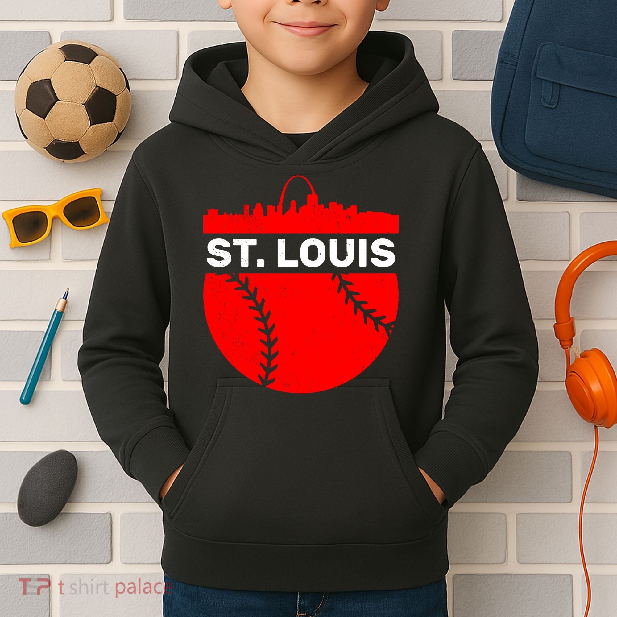 St. Louis Baseball Skyline City Kids Hoodie
