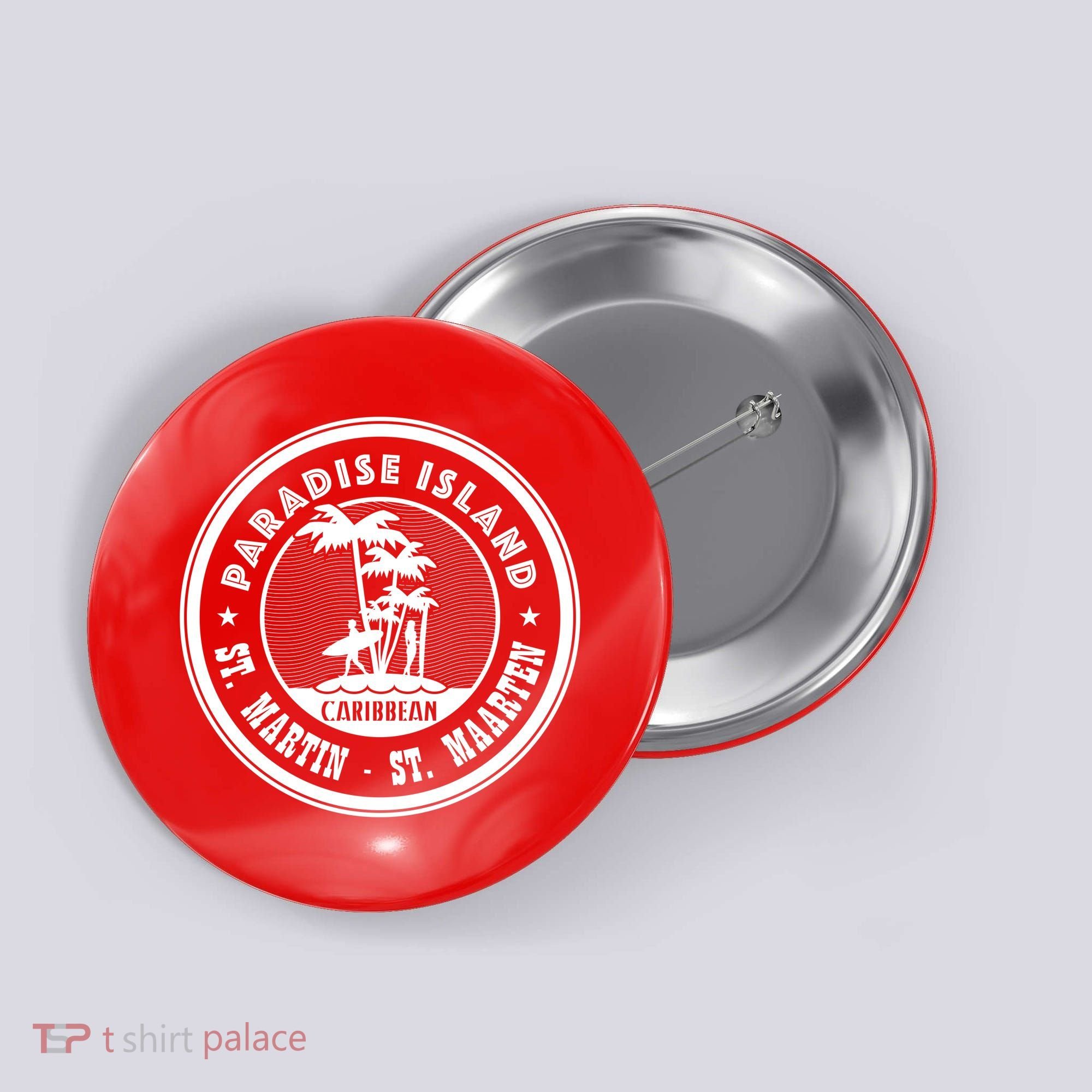 St. Martin Paradise Island Button