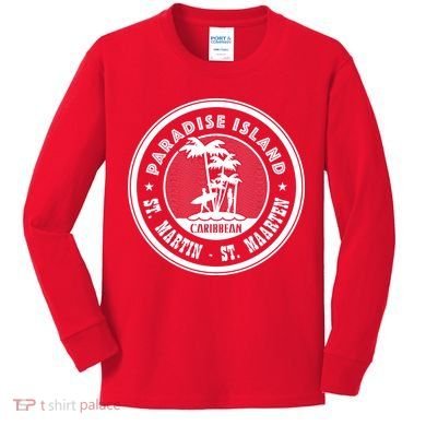St. Martin Paradise Island Kids Long Sleeve Shirt
