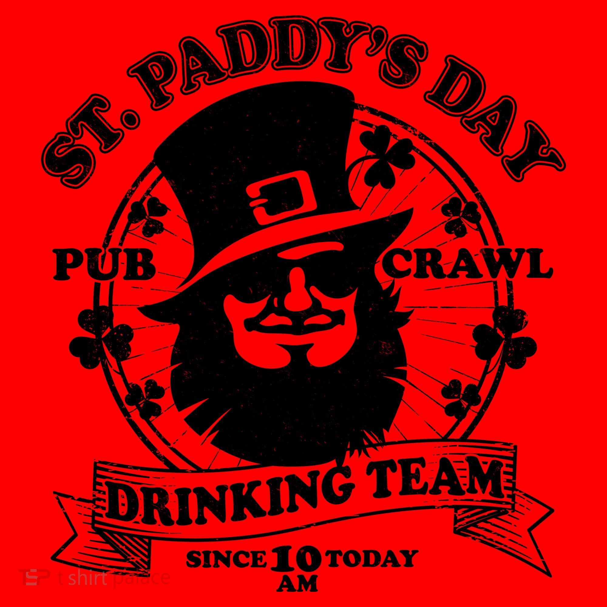 St. Paddy's Day Pub Crawl Drinking Team Santa Hat