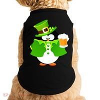 St. Patrack's Day Funny Penguin Drinking Beer Doggie Tank thumb 0
