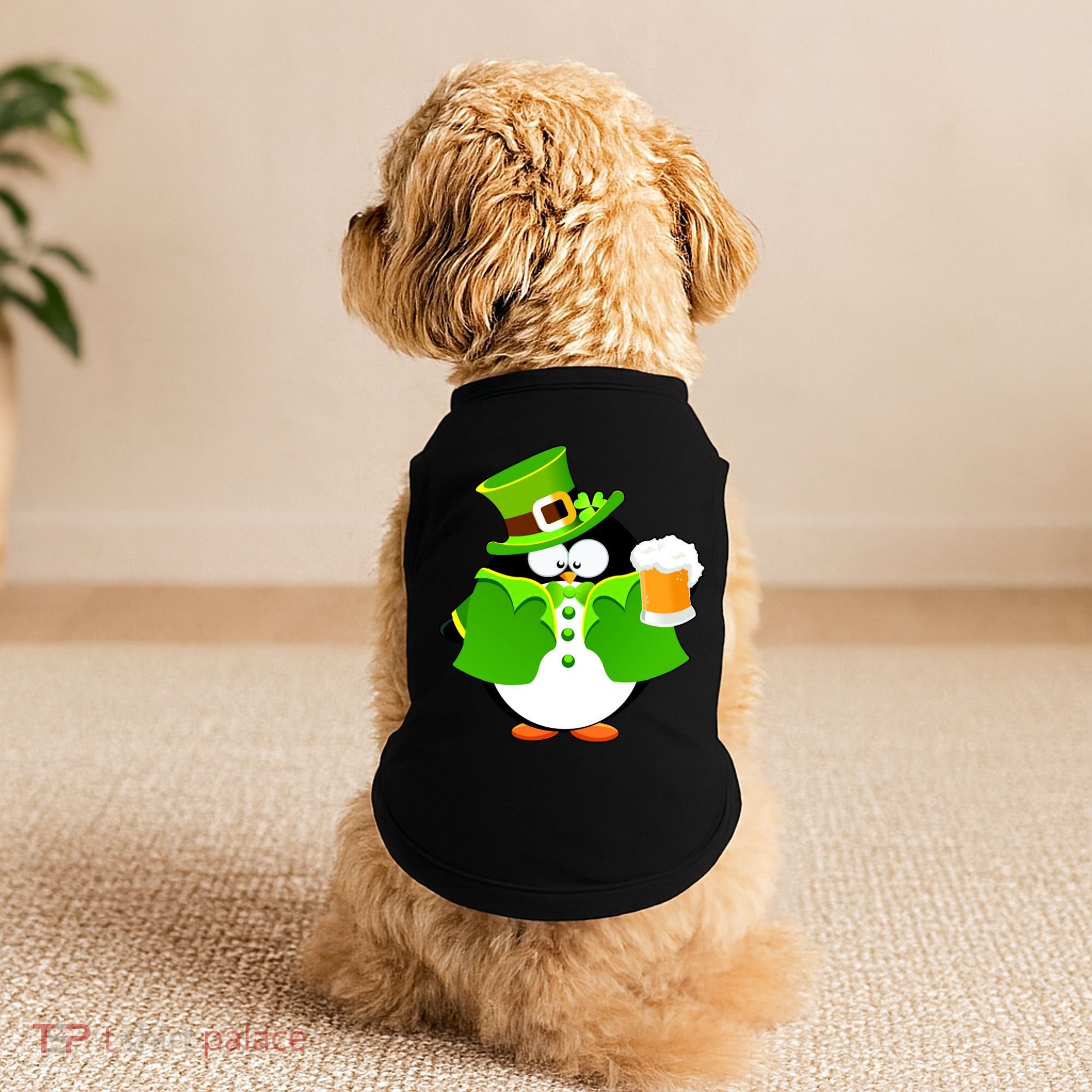 St. Patrack's Day Funny Penguin Drinking Beer Doggie Tank