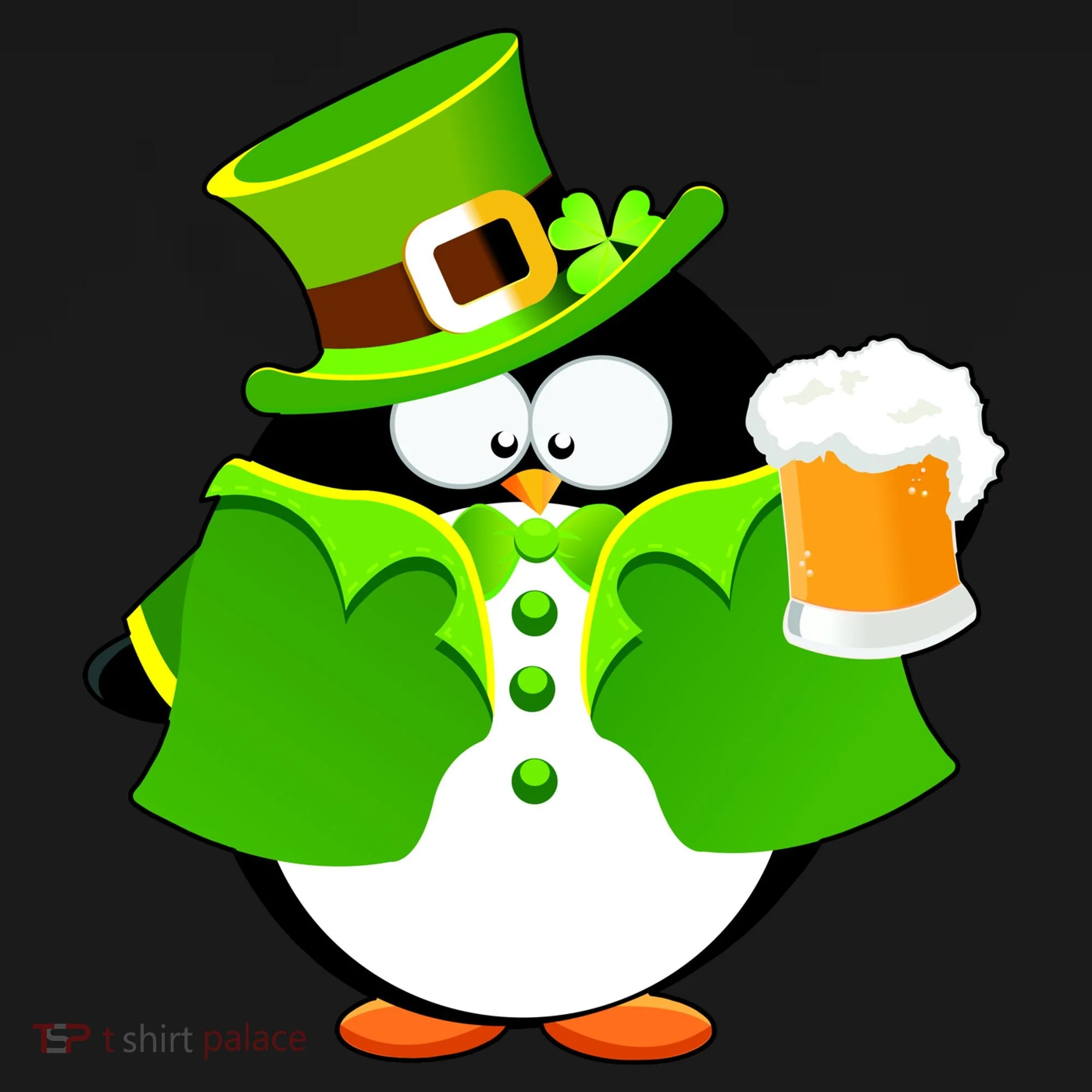St. Patrack's Day Funny Penguin Drinking Beer Doggie Tank