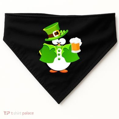 St. Patrack's Day Funny Penguin Drinking Beer USA-Made Doggie Bandana