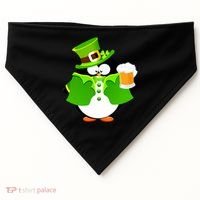St. Patrack's Day Funny Penguin Drinking Beer USA-Made Doggie Bandana thumb 0