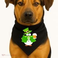 St. Patrack's Day Funny Penguin Drinking Beer USA-Made Doggie Bandana thumb 1