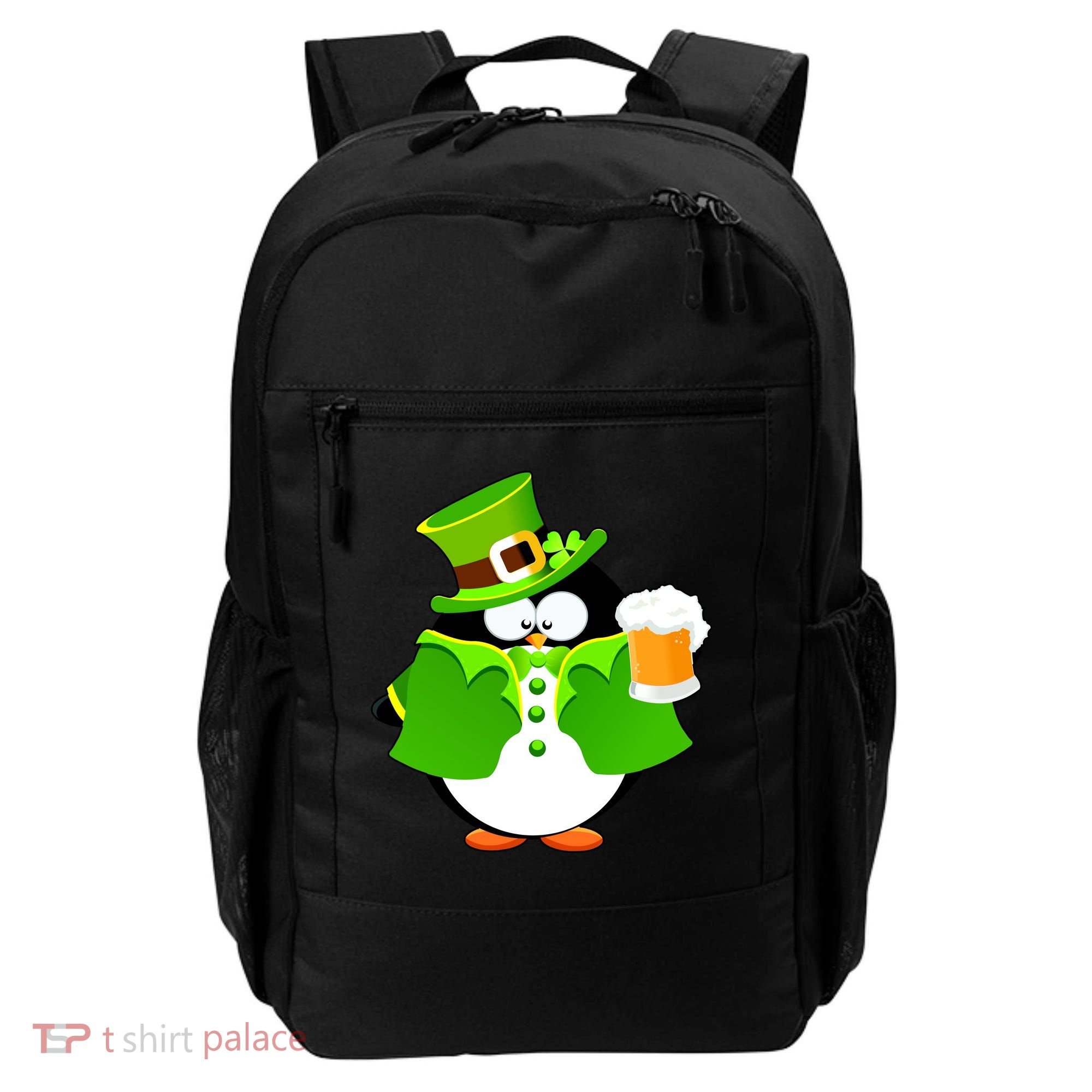 St. Patrack's Day Funny Penguin Drinking Beer Backpack