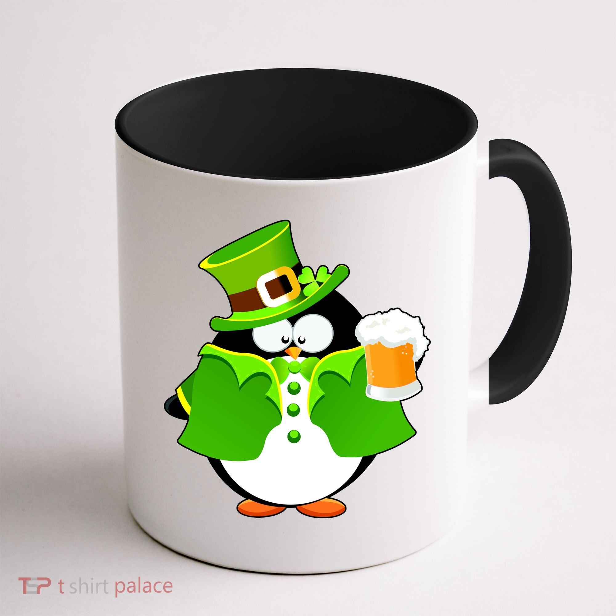 St. Patrack's Day Funny Penguin Drinking Beer Coffee Mug