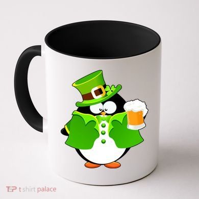 St. Patrack's Day Funny Penguin Drinking Beer Coffee Mug