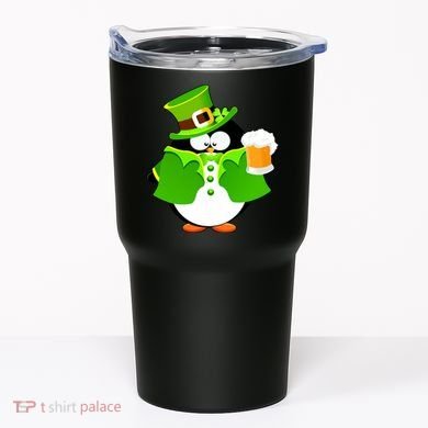St. Patrack's Day Funny Penguin Drinking Beer Tumbler