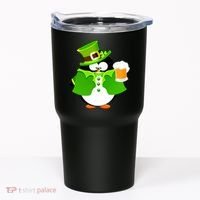 St. Patrack's Day Funny Penguin Drinking Beer Tumbler thumb 0