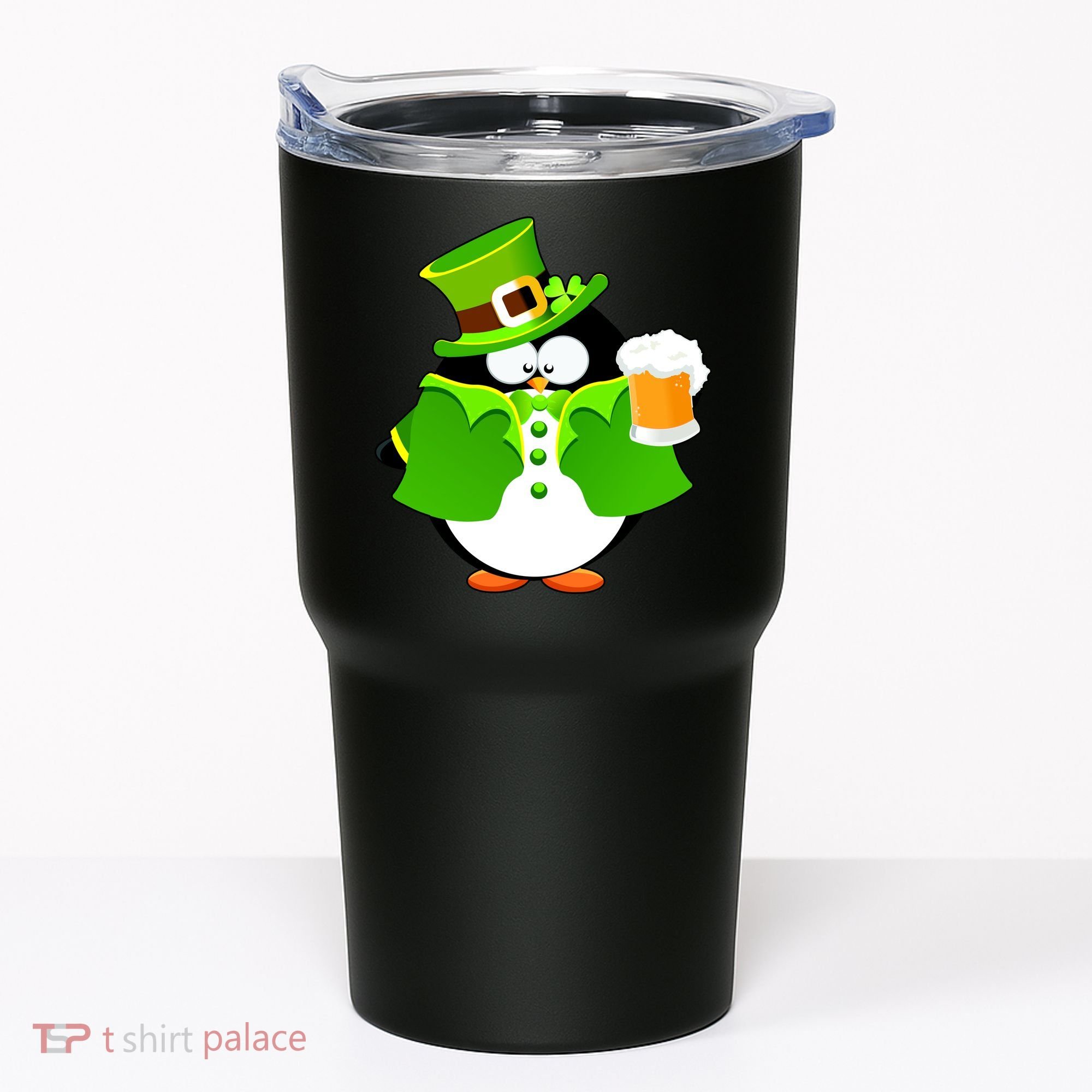 St. Patrack's Day Funny Penguin Drinking Beer Tumbler