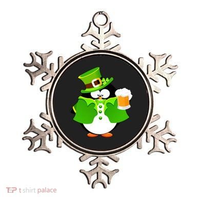 St. Patrack's Day Funny Penguin Drinking Beer Ornament