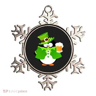 St. Patrack's Day Funny Penguin Drinking Beer Ornament