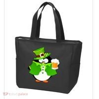 St. Patrack's Day Funny Penguin Drinking Beer Tote Bag thumb 3