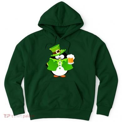 St. Patrack's Day Funny Penguin Drinking Beer Hoodie