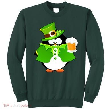 St. Patrack's Day Funny Penguin Drinking Beer Sweatshirt