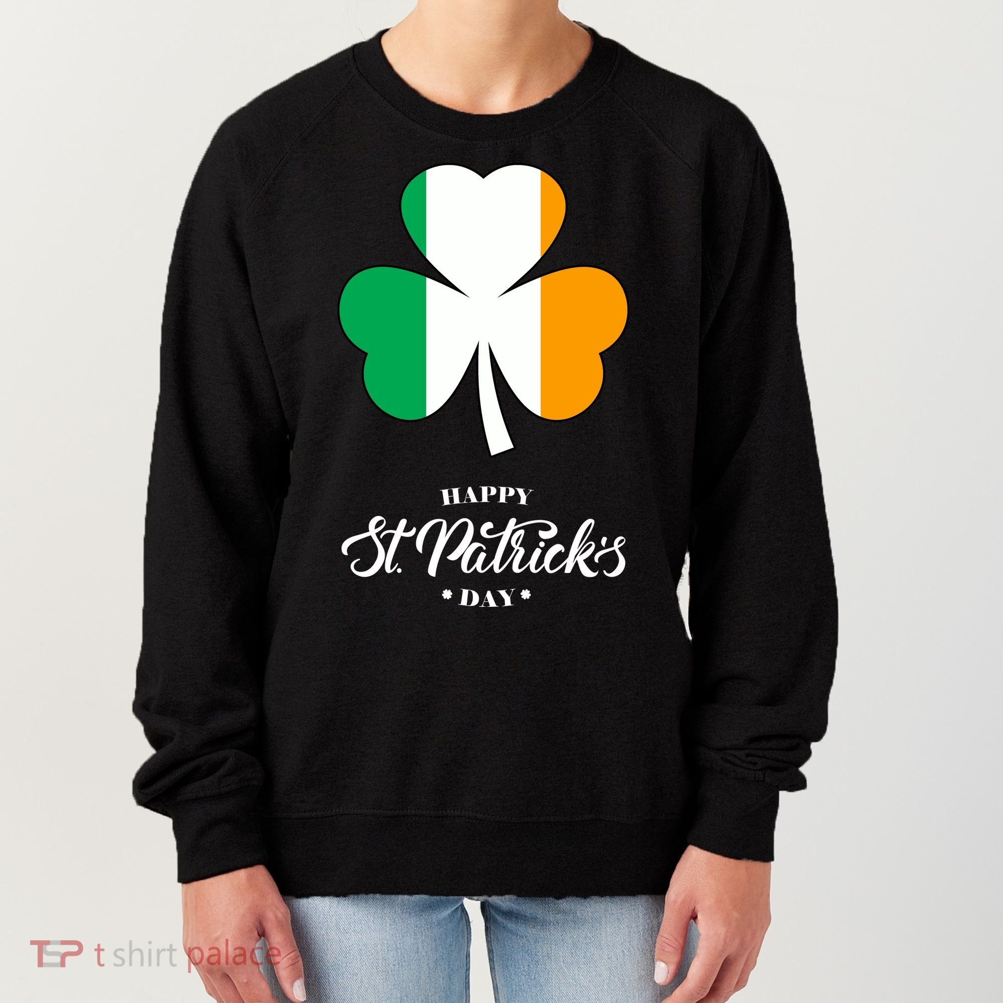 St. Patrick Day Irish Clover Flag Women's Sweatshirt