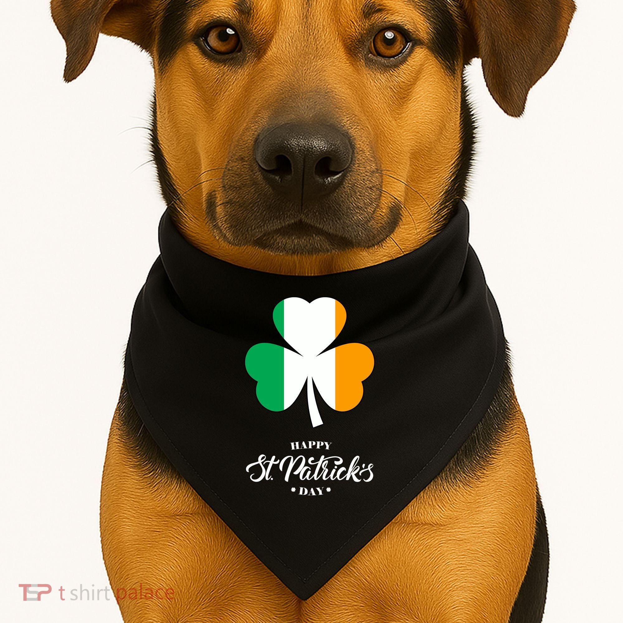 St. Patrick Day Irish Clover Flag USA-Made Doggie Bandana