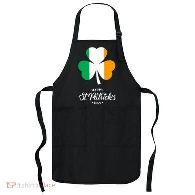 St. Patrick Day Irish Clover Flag Apron