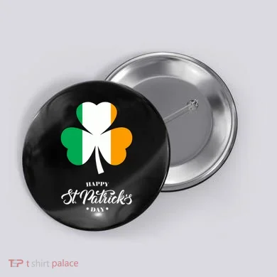St. Patrick Day Irish Clover Flag Button