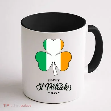 St. Patrick Day Irish Clover Flag Coffee Mug back